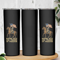 George Washington Skinny Tumbler Riding Into 250 Years Of Freedom
