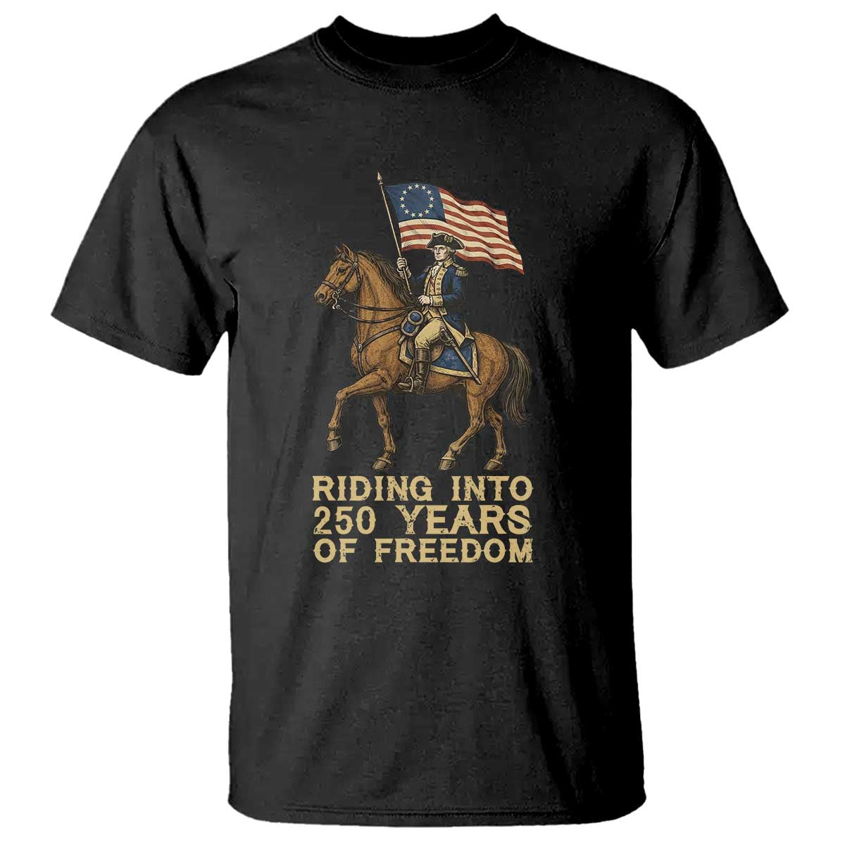 George Washington T Shirt Riding Into 250 Years Of Freedom
