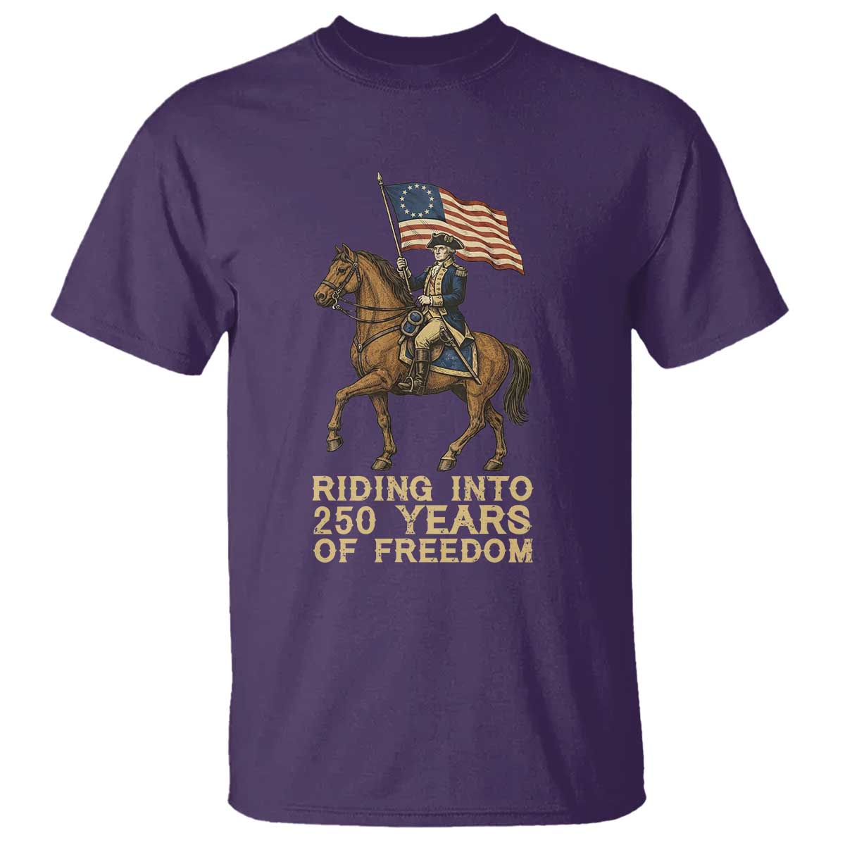 George Washington T Shirt Riding Into 250 Years Of Freedom