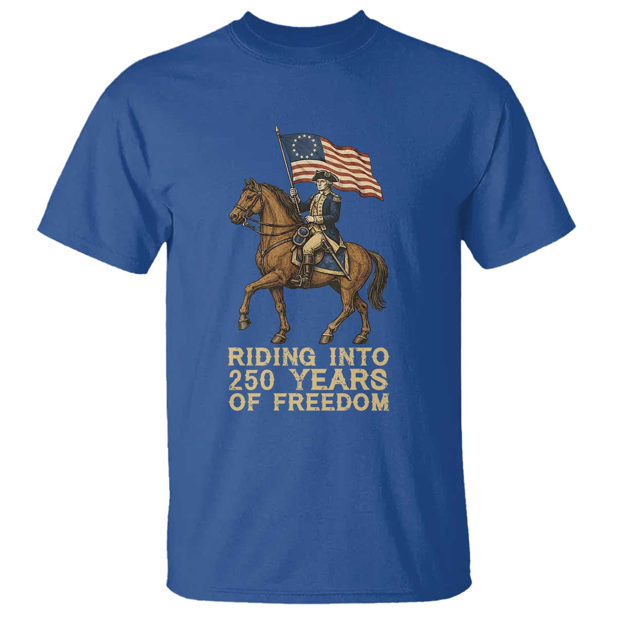 George Washington T Shirt Riding Into 250 Years Of Freedom