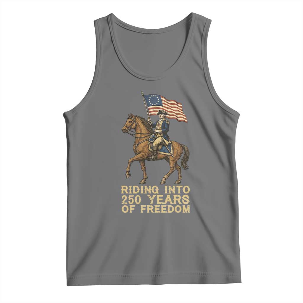 George Washington Tank Top Riding Into 250 Years Of Freedom