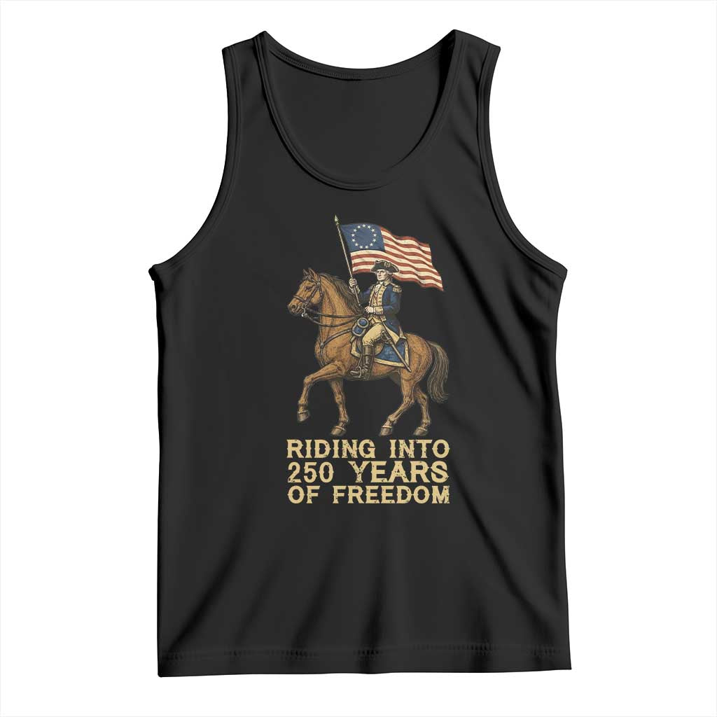 George Washington Tank Top Riding Into 250 Years Of Freedom
