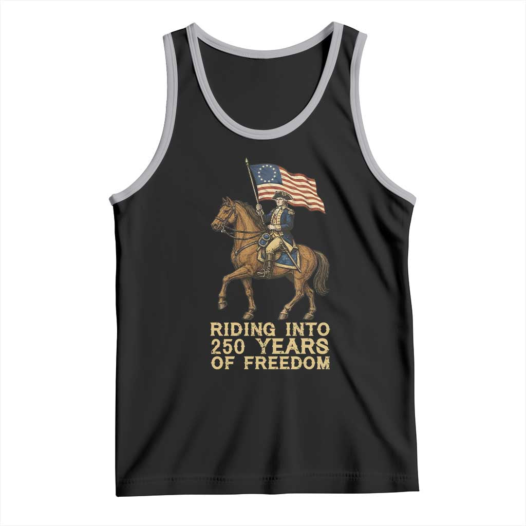 George Washington Tank Top Riding Into 250 Years Of Freedom