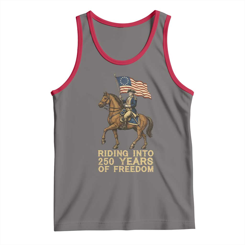 George Washington Tank Top Riding Into 250 Years Of Freedom
