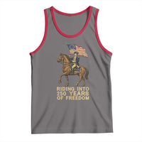 George Washington Tank Top Riding Into 250 Years Of Freedom