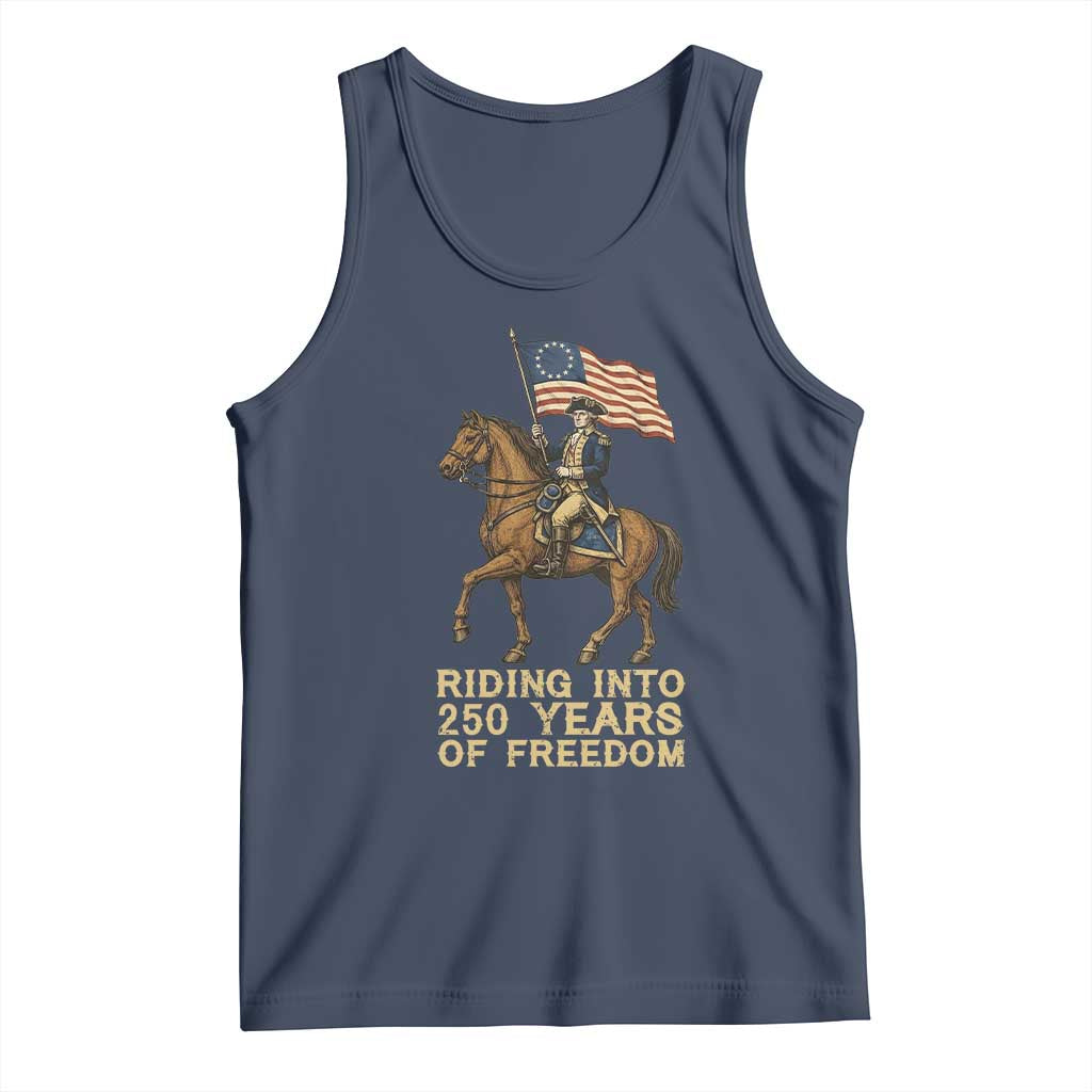 George Washington Tank Top Riding Into 250 Years Of Freedom