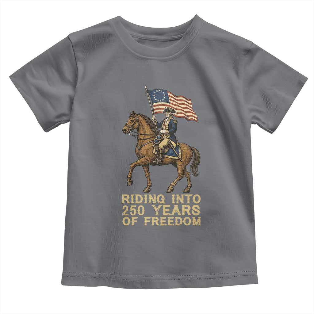 George Washington Toddler T Shirt Riding Into 250 Years Of Freedom