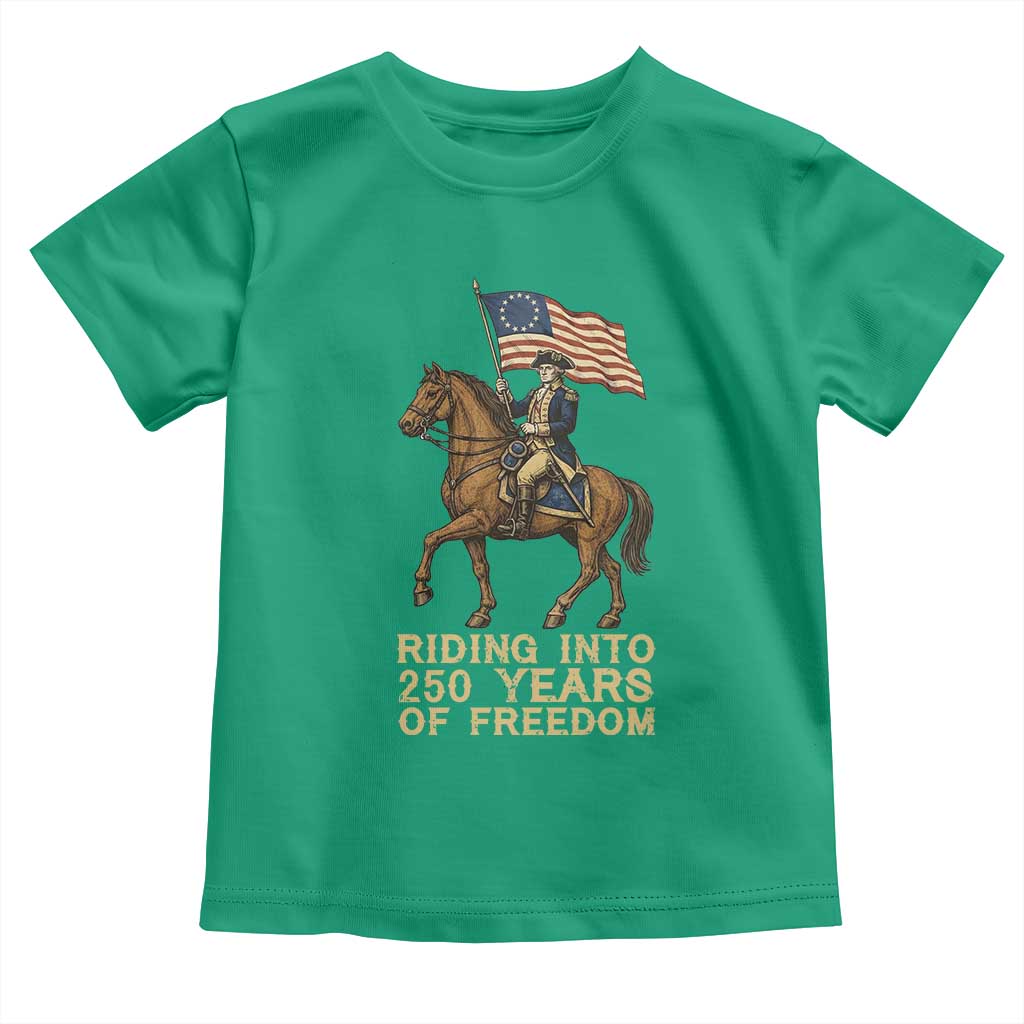 George Washington Toddler T Shirt Riding Into 250 Years Of Freedom