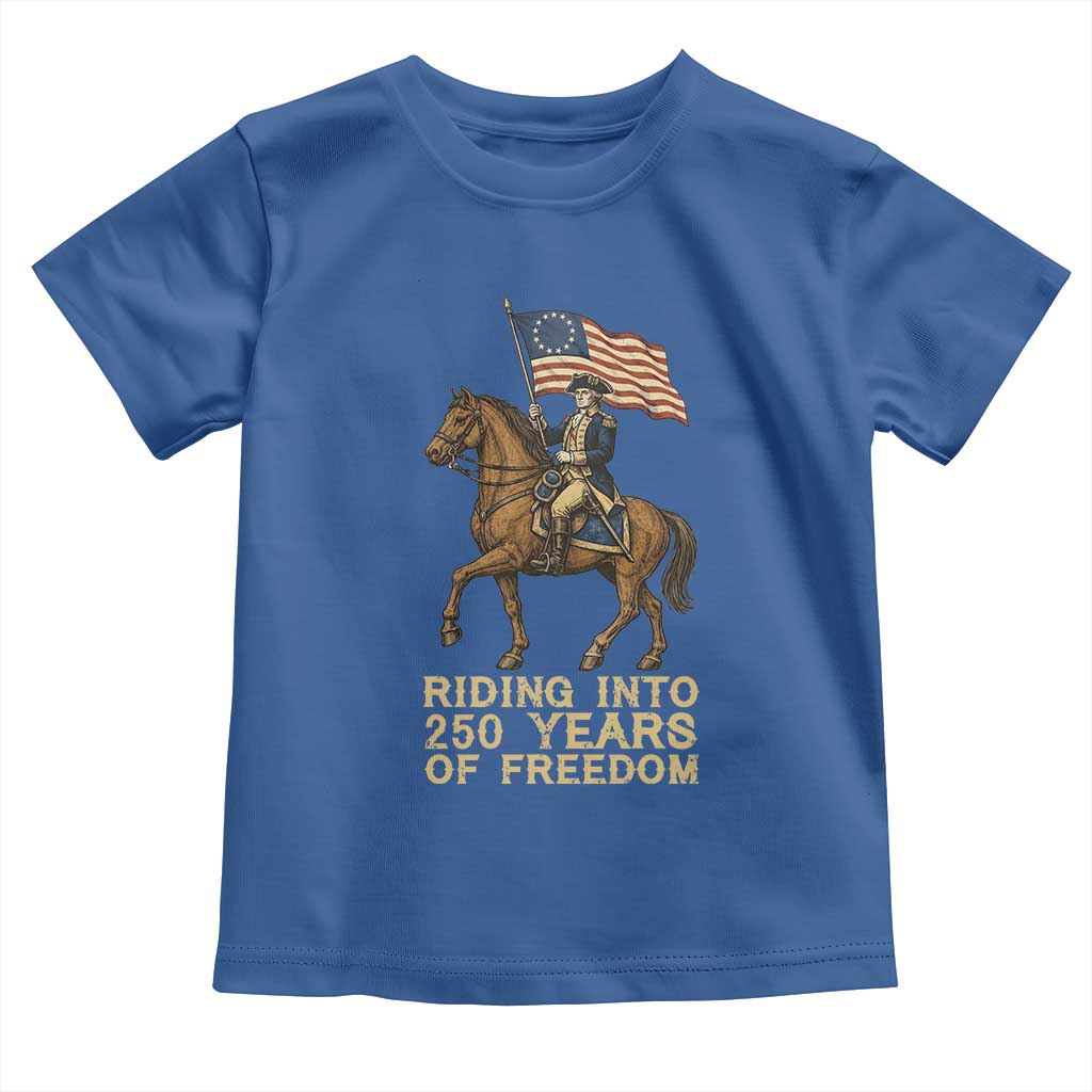 George Washington Toddler T Shirt Riding Into 250 Years Of Freedom