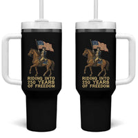 George Washington Tumbler With Handle Riding Into 250 Years Of Freedom