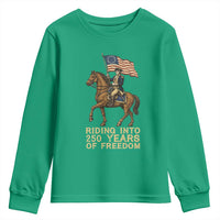 George Washington Youth Sweatshirt Riding Into 250 Years Of Freedom