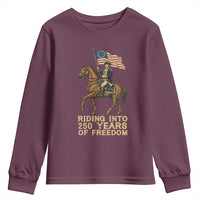 George Washington Youth Sweatshirt Riding Into 250 Years Of Freedom