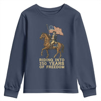 George Washington Youth Sweatshirt Riding Into 250 Years Of Freedom