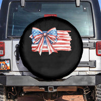 Patriotic American Flag Bow Spare Tire Cover Gift For Women