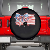 Patriotic American Flag Bow Spare Tire Cover Gift For Women