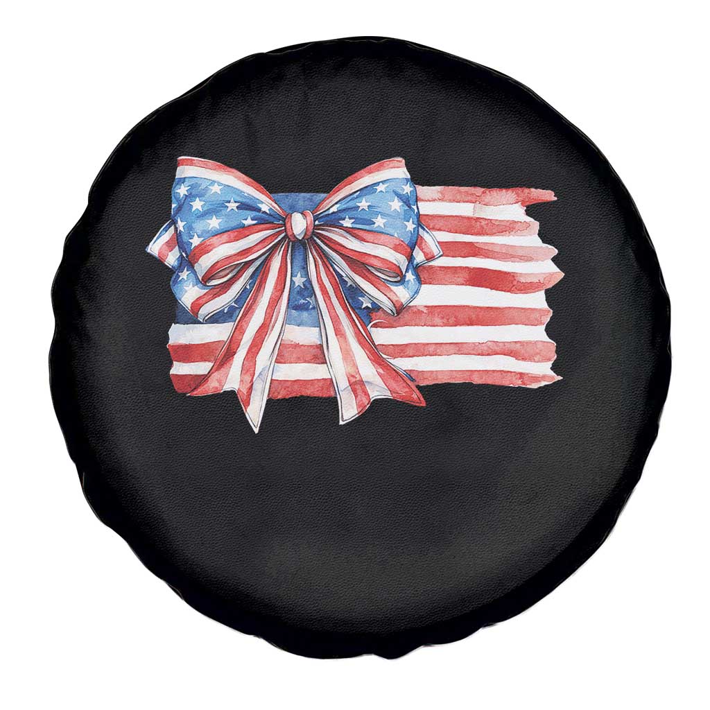 Patriotic American Flag Bow Spare Tire Cover Gift For Women