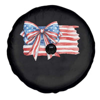 Patriotic American Flag Bow Spare Tire Cover Gift For Women