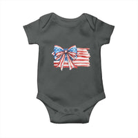 Patriotic American Flag Bow Baby Onesie Gift For Women