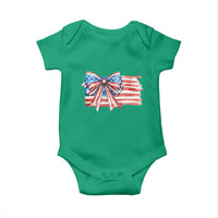 Patriotic American Flag Bow Baby Onesie Gift For Women