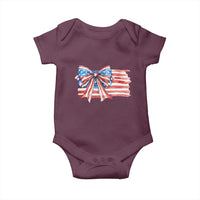 Patriotic American Flag Bow Baby Onesie Gift For Women