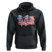 Patriotic American Flag Bow Hoodie Gift For Women