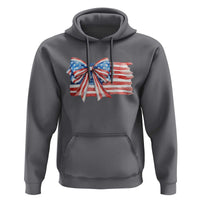 Patriotic American Flag Bow Hoodie Gift For Women