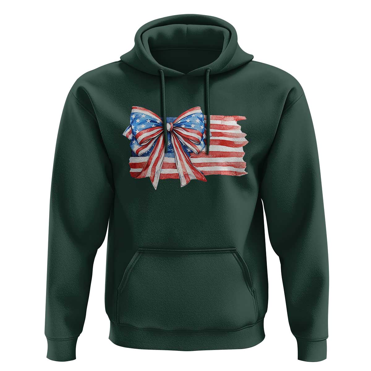 Patriotic American Flag Bow Hoodie Gift For Women