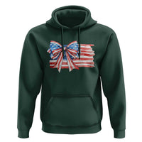 Patriotic American Flag Bow Hoodie Gift For Women