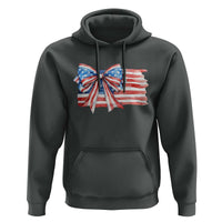 Patriotic American Flag Bow Hoodie Gift For Women