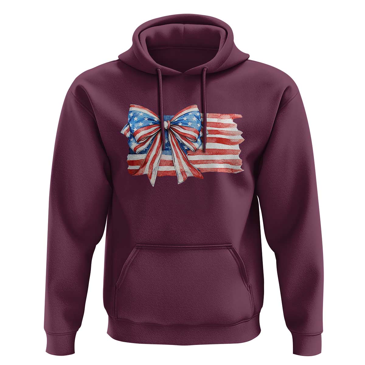 Patriotic American Flag Bow Hoodie Gift For Women