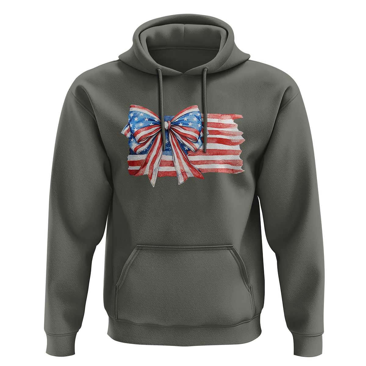 Patriotic American Flag Bow Hoodie Gift For Women