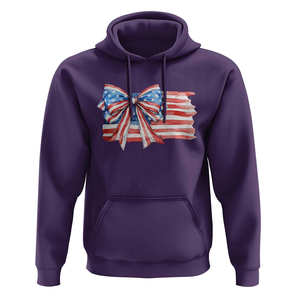 Patriotic American Flag Bow Hoodie Gift For Women