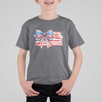 Patriotic American Flag Bow T Shirt For Kid Gift For Women