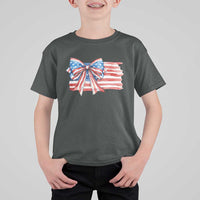 Patriotic American Flag Bow T Shirt For Kid Gift For Women