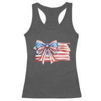 Patriotic American Flag Bow Racerback Tank Top Gift For Women