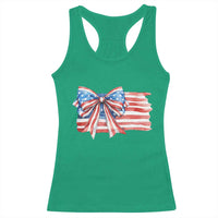 Patriotic American Flag Bow Racerback Tank Top Gift For Women