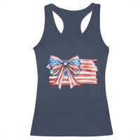 Patriotic American Flag Bow Racerback Tank Top Gift For Women