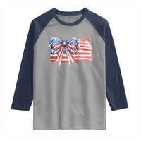 Patriotic American Flag Bow Raglan Shirt Gift For Women