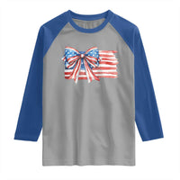 Patriotic American Flag Bow Raglan Shirt Gift For Women