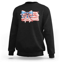 Patriotic American Flag Bow Sweatshirt Gift For Women