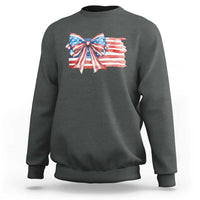 Patriotic American Flag Bow Sweatshirt Gift For Women