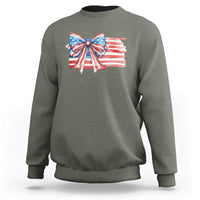 Patriotic American Flag Bow Sweatshirt Gift For Women