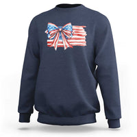 Patriotic American Flag Bow Sweatshirt Gift For Women