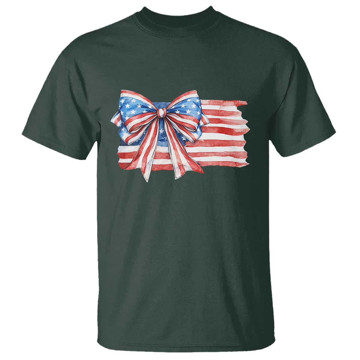 Patriotic American Flag Bow T Shirt Gift For Women