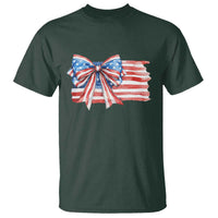 Patriotic American Flag Bow T Shirt Gift For Women