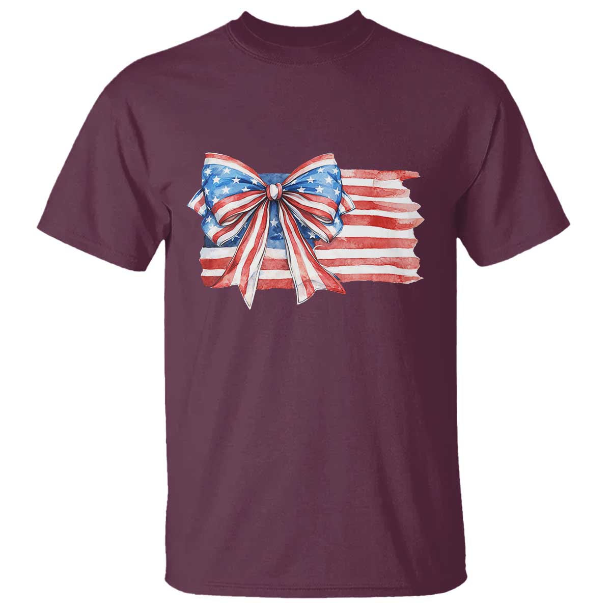 Patriotic American Flag Bow T Shirt Gift For Women