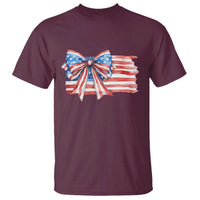Patriotic American Flag Bow T Shirt Gift For Women
