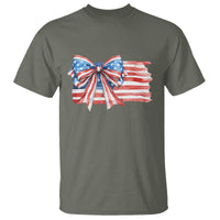 Patriotic American Flag Bow T Shirt Gift For Women