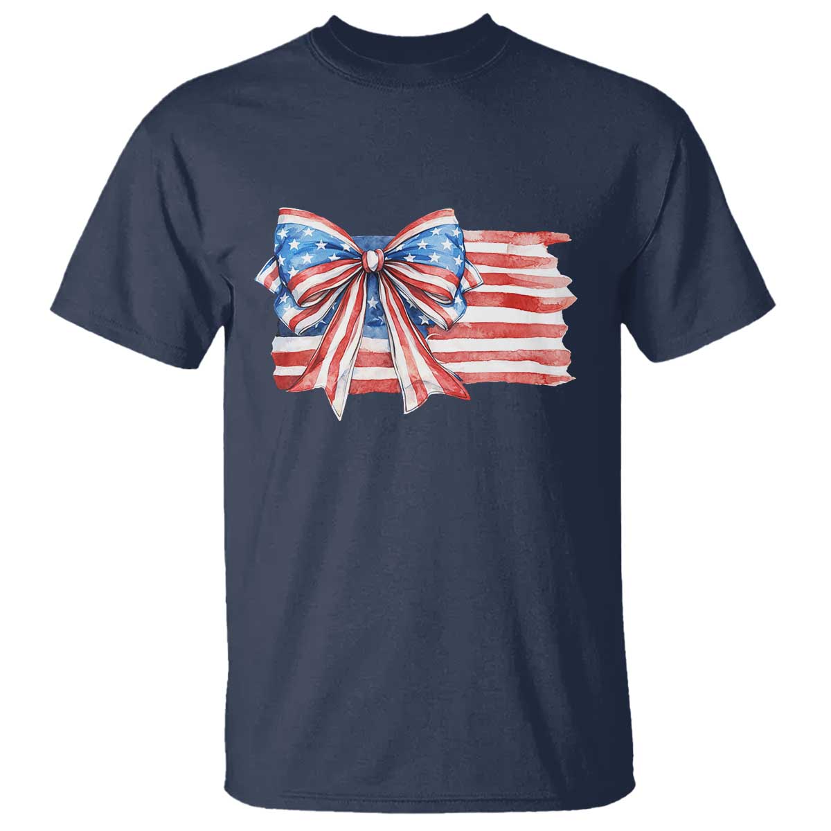 Patriotic American Flag Bow T Shirt Gift For Women