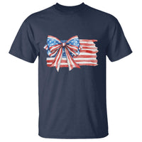 Patriotic American Flag Bow T Shirt Gift For Women